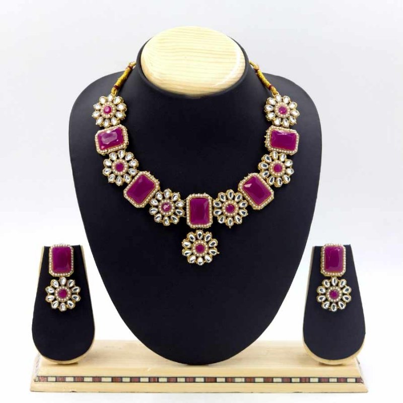 Colourful Flower Designed Necklace Party Wear Designed Necklace Makes You More Fashionable
