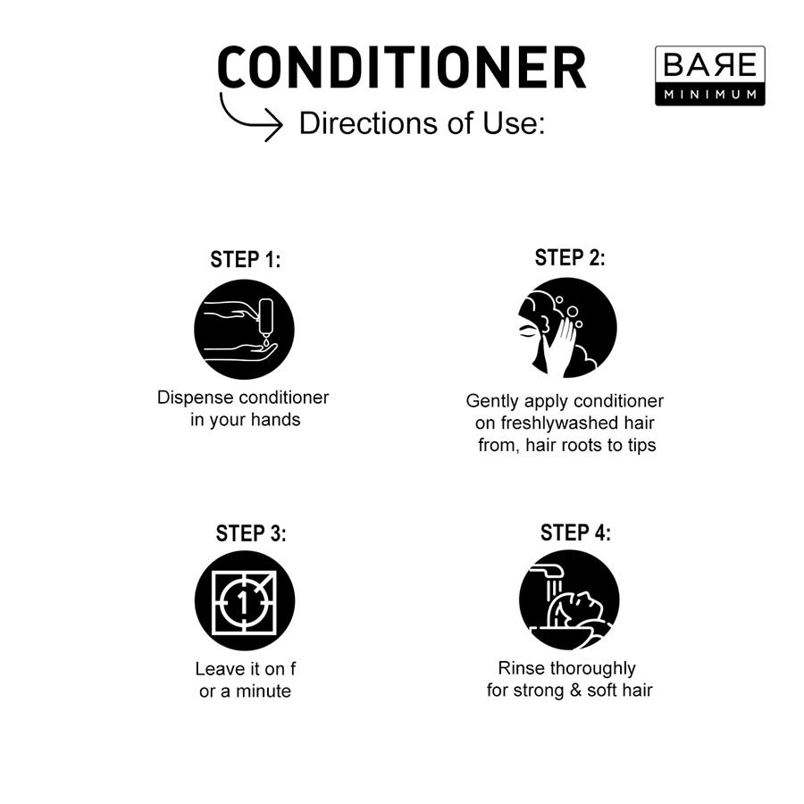 Bare Minimum | Conditioner | With The Extracts of Bhringraj, Aloe Vera And Amla | Deeply Hydrates And Protects Hair | Chemical-Free | For All Hair Types