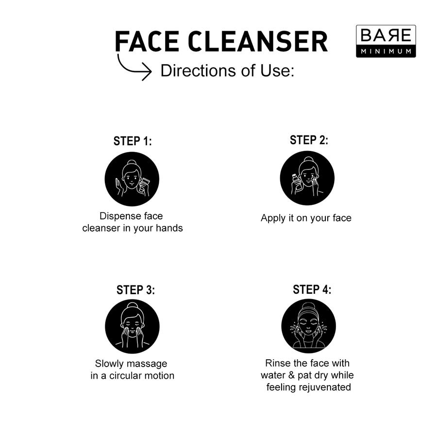 Bare Minimum | Face Cleanser | Rich In Antioxidants| With The Extracts of Green Tea | Treats Acne And Oily Skin | pH-Balanced Formula | Paraben & Silicon-Free | For All Skin Types