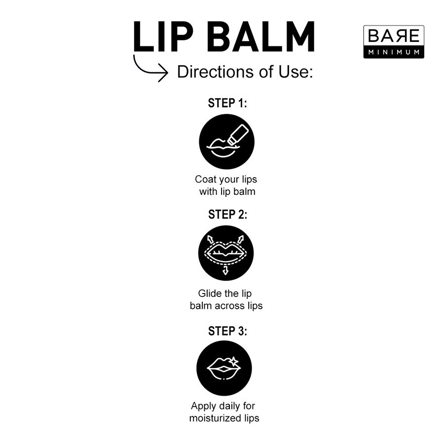 Bare Minimum | Lip Balm | Petroleum-Free| With Mango Butter , Coconut Oil | Heals And Hydrates Cracked Lips | For All Skin Types