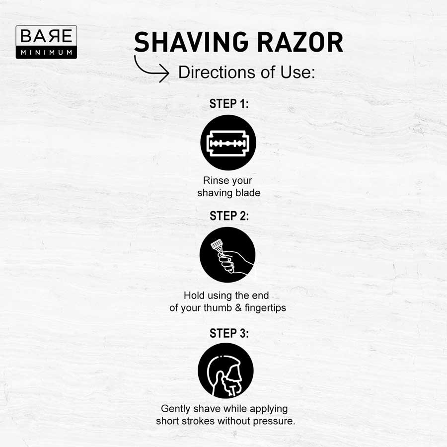 Bare Minimum | Shaving Razor| Gender-Neutral | With Bio-degradable Bamboo Handle | Includes 5 Recyclable Blades. 