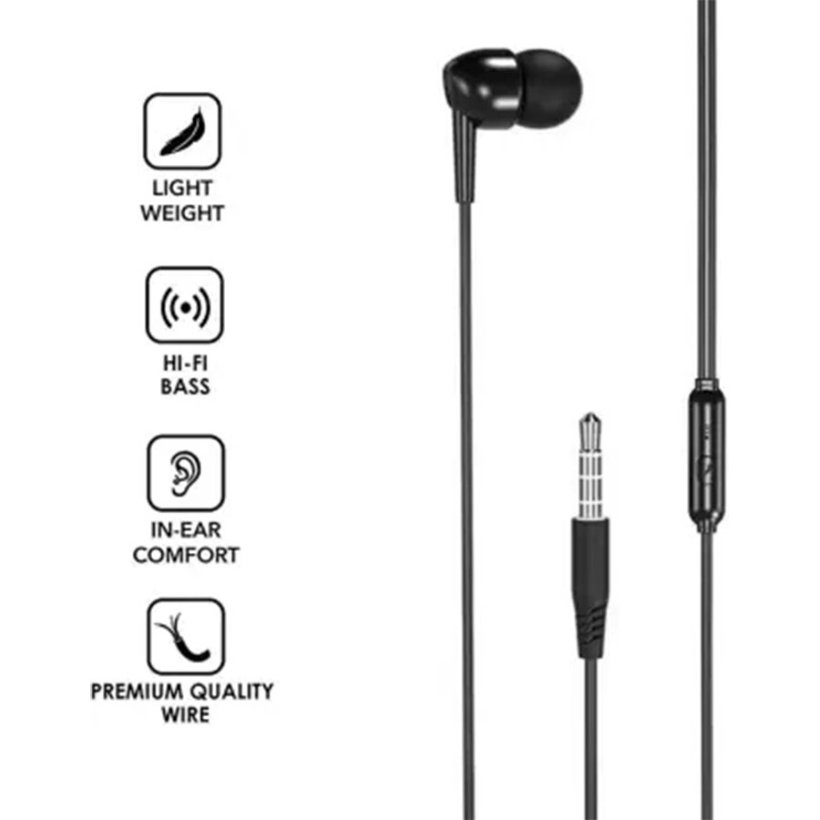 Helo Kuki EP37 For VlV0 T1/Y21A/Y53s/Y33T/Y15s/Y75/V20/Y21/Y21t/V21 5G Wired Headset  (Black, In the Ear)