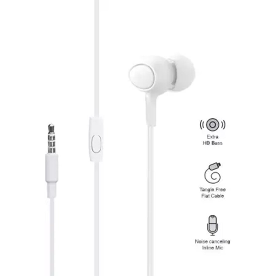 Deparq S6 Candy Earphone For Red_mi Note 11 Pro//Note 11/Note 1 Lite/9i Sport/9A Sport/ Wired Headset  (White, In the Ear)
