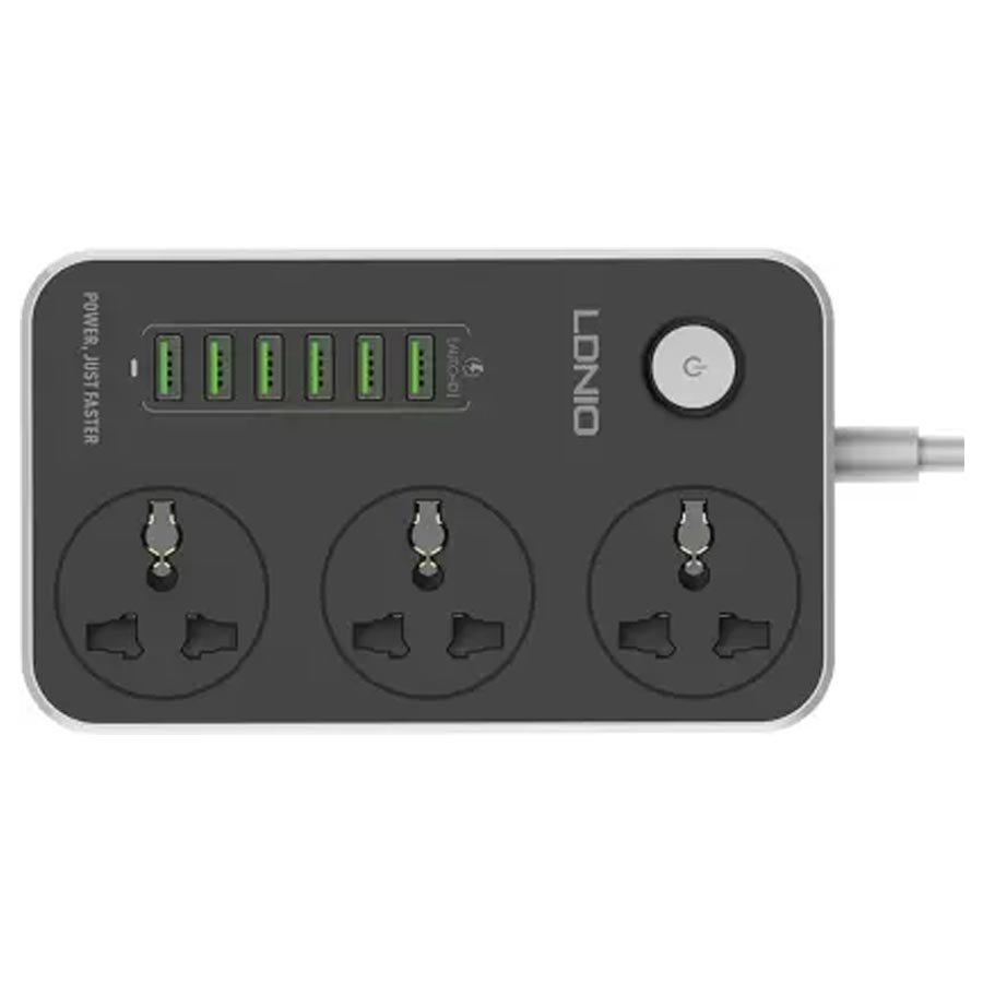 Ldnio SC3604 Power Strip Surge Protector with 3 Universal International Socket & Smart 6 USB Charging Ports 3.4A 2 Metre Cord Length with 6 month warranty