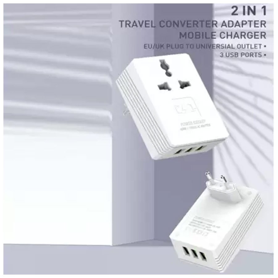 LDNIO A3306 2 IN 1 TRAVEL CONVERTER ADAPTER TURBO MOBILE CHARGER With 1 Year Warranty