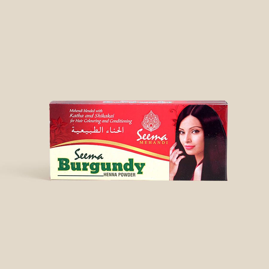 Seema Burgundy Henna makes colouring easy. This unique hair dye spreads quickly and evenly, right to the roots of your hair. It imparts silkiness and shine, leaving your hair soft, fragrant and delightfully manageable.