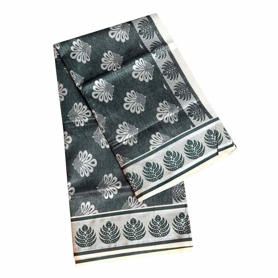 Silver Tissue Kerala Saree
