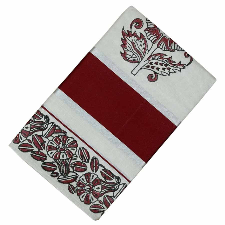Cotton Tissue Saree With Floral Hand Block Prints