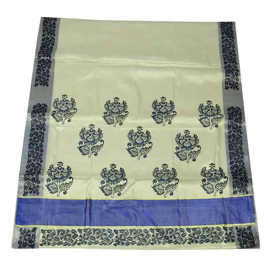 Ekatva brings hand block imprinted saree on the tissue cotton fabric. The classic hand-printed motifs on the saree perfectly blend to supplement the whole traditional look.