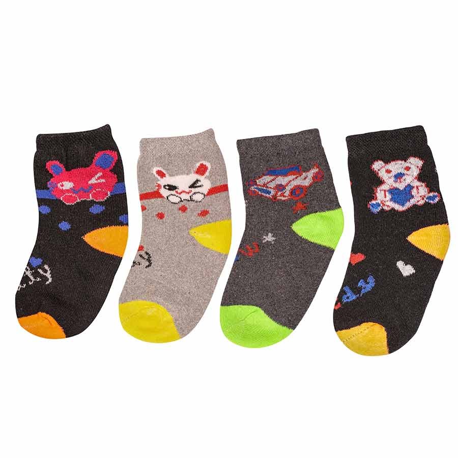 Baby Boys or Girls Regular Woolen Socks For Winters  Pack Of 4 Assorted Colours  1 to 3 years 