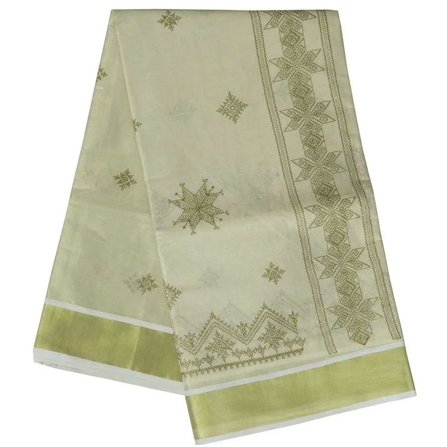 Kasuti Embroidery Cotton Tissue Saree