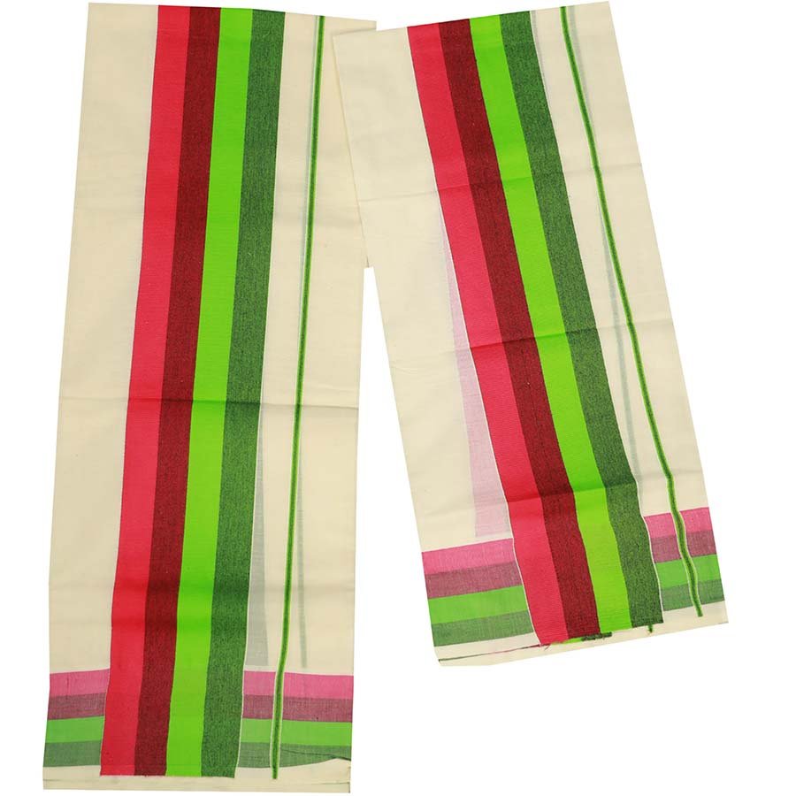 Traditional Cotton Set Mundu With Wide Kara