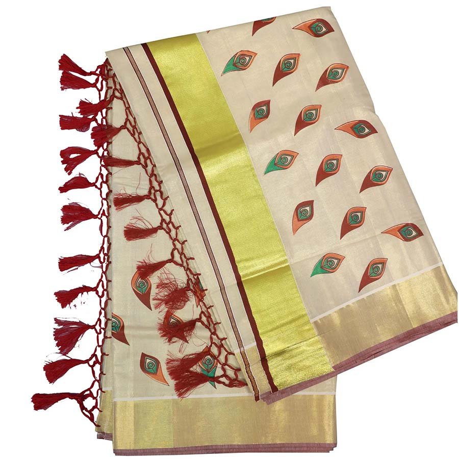 Onam Special Printed Tissue Saree
