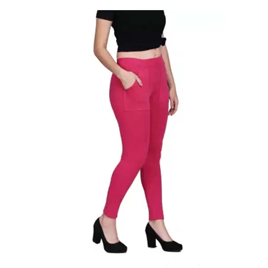 Kony Multicolor Jegging Solid Red Pink And Black 
