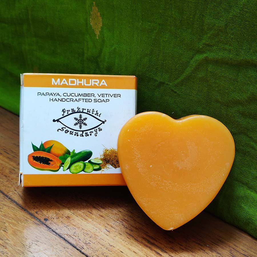 Papaya Cucumber Vetiver Hand Crafted Soap 120 gms
