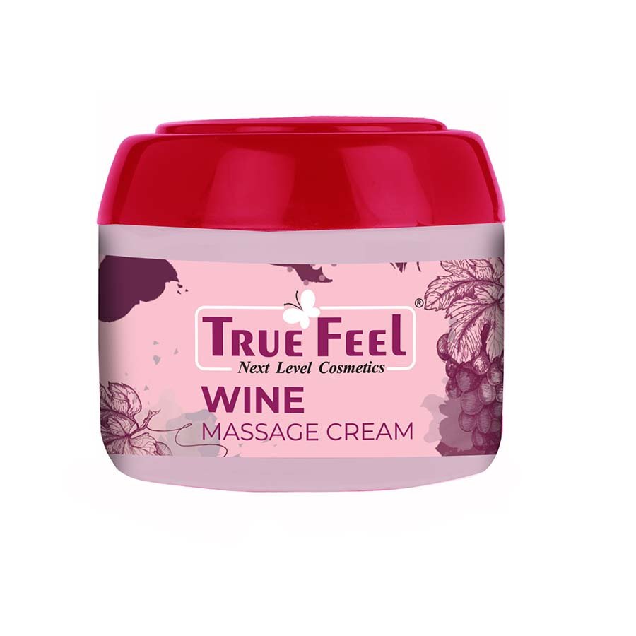 True Feel Wine Massage Whitening Instant Glow Facial Cream, Grapes Wine, Anti-Oxidants, Nourishment

