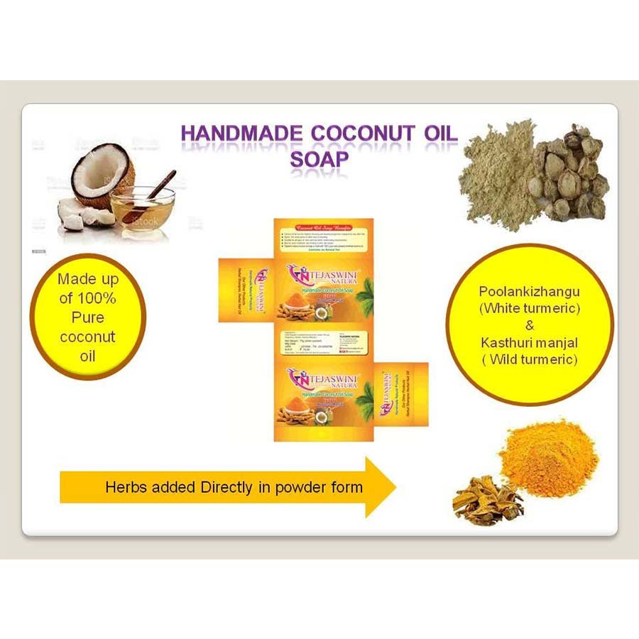 Tejaswini Natura Coconut Oil Soap Combo 10 Nos 5 Herbal x 2 75 Grams Each