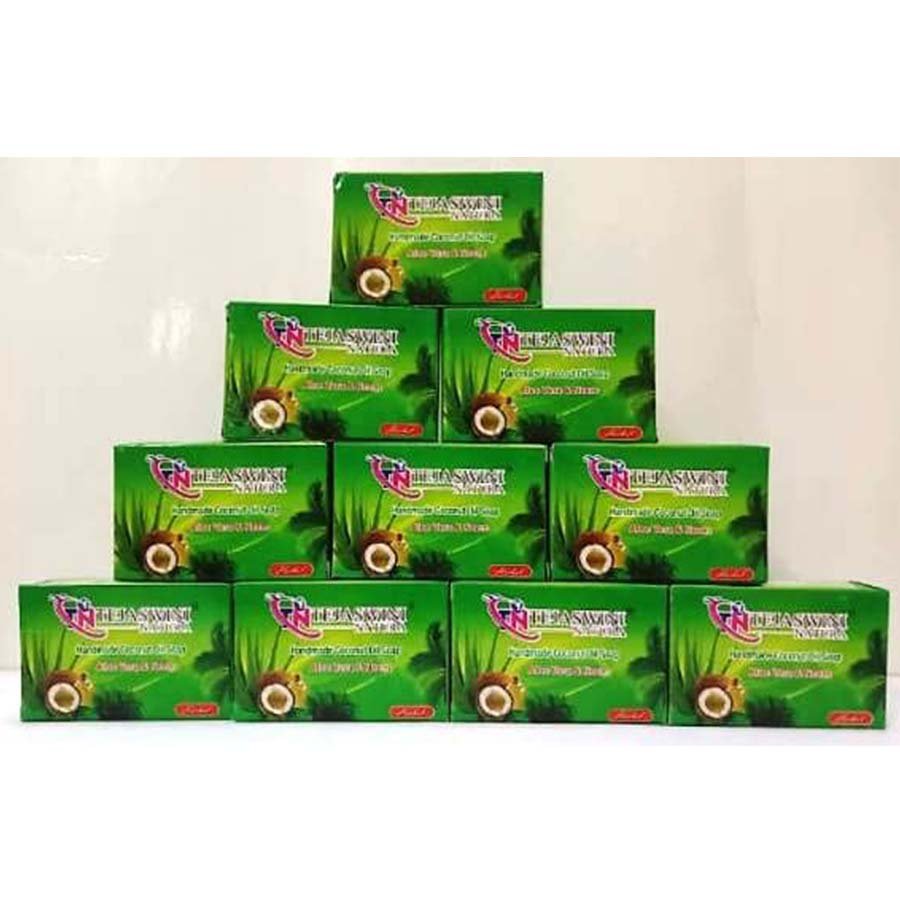 Tejaswini Natura Homemade Coconut Oil Soap Aloevera and Neem Large Pack 10 Nos x 75 grams