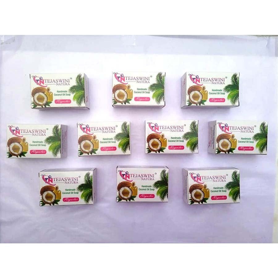 Tejaswini Natura Homemade Coconut oil Soap REGULAR Large pack 10 Nos x 75 grams