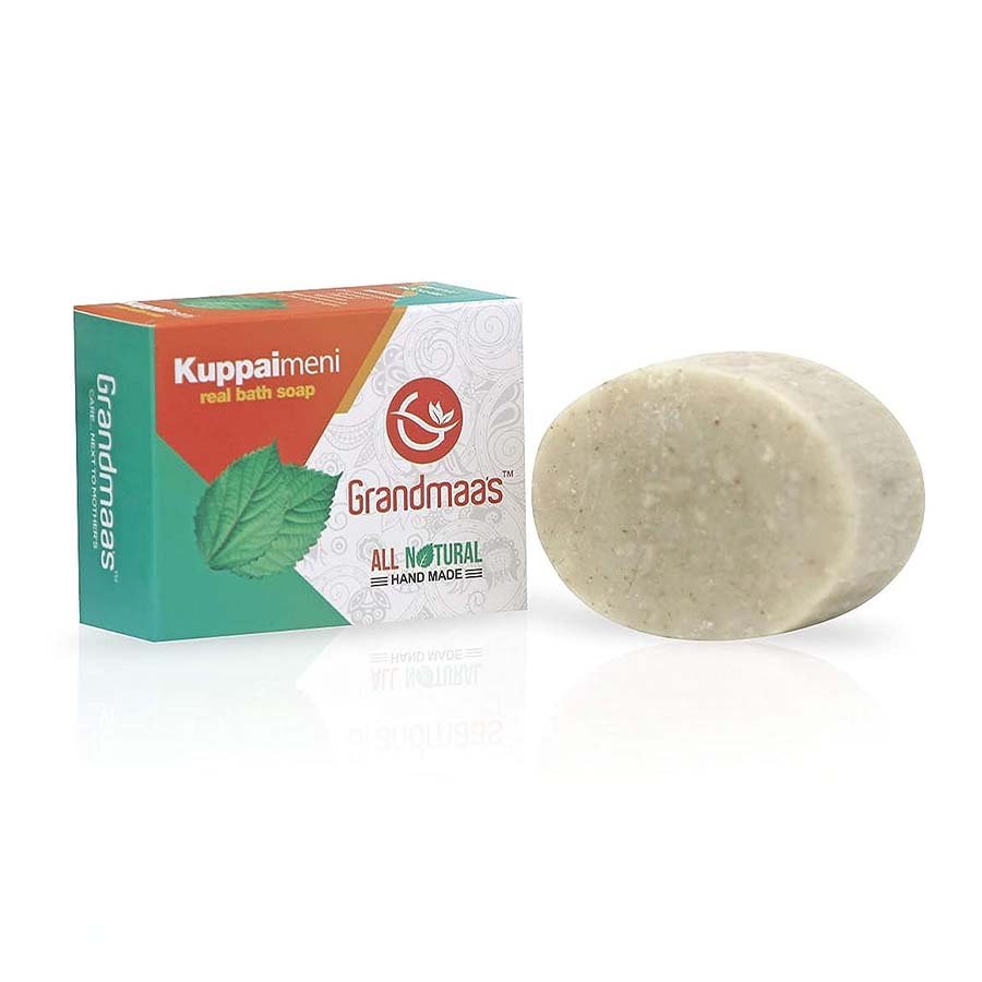 Grandmaas All Natural Handmade Kuppaimeni Bath Soap - Pure Extract of Copper Leaf - Herbal Skin Care Real Bath Soap 100 Gm  X 3 Pack