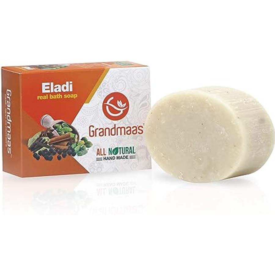 Grandmaas All Natural Handmade Eladi Bath Soap - Pure Extract of Spices - Herbal Skin Care Real Bath Soap 100 g x 5 Pack